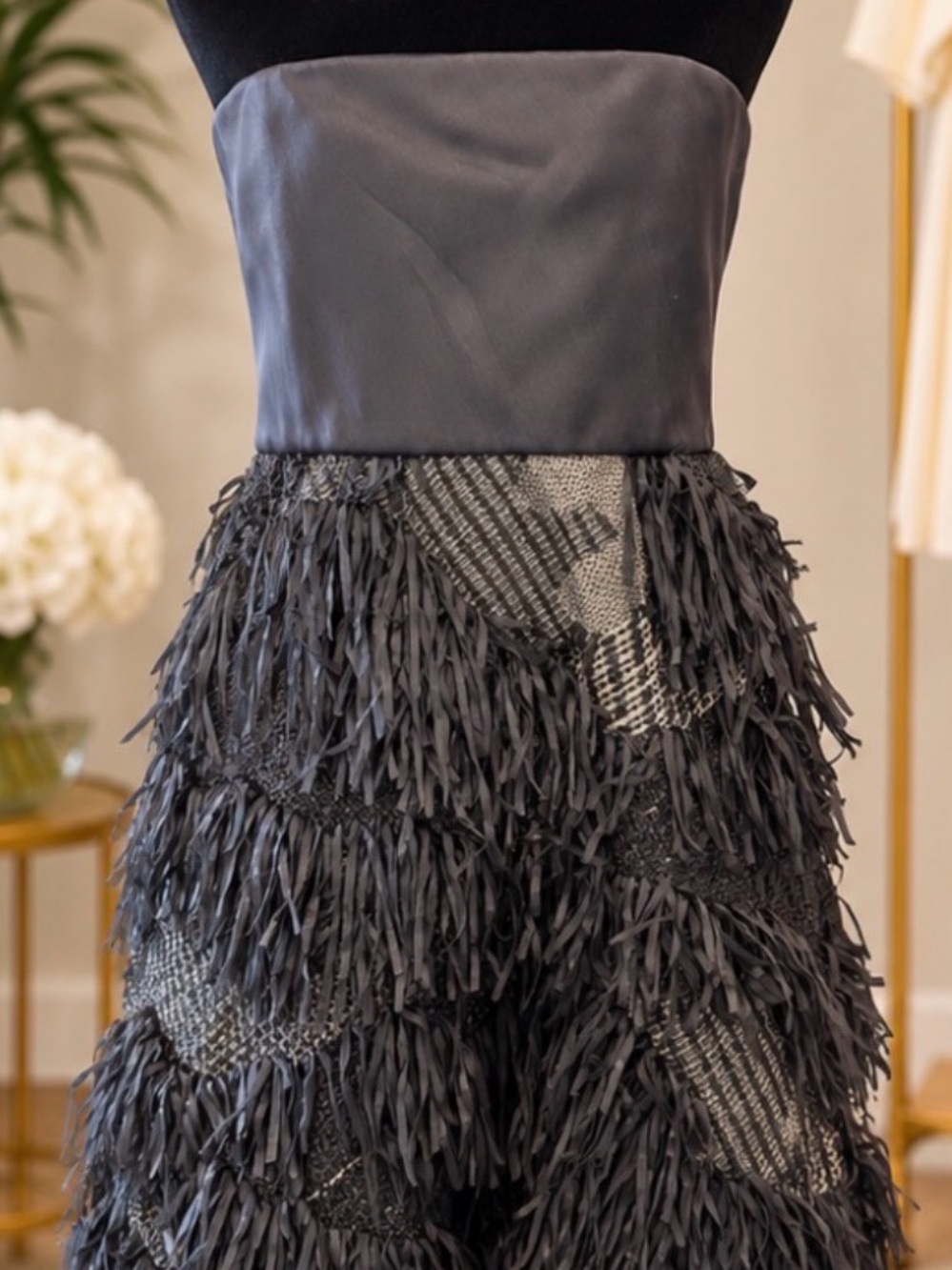 Alice + Olivia Strapless Fringe Dress Size 10 NWT $495